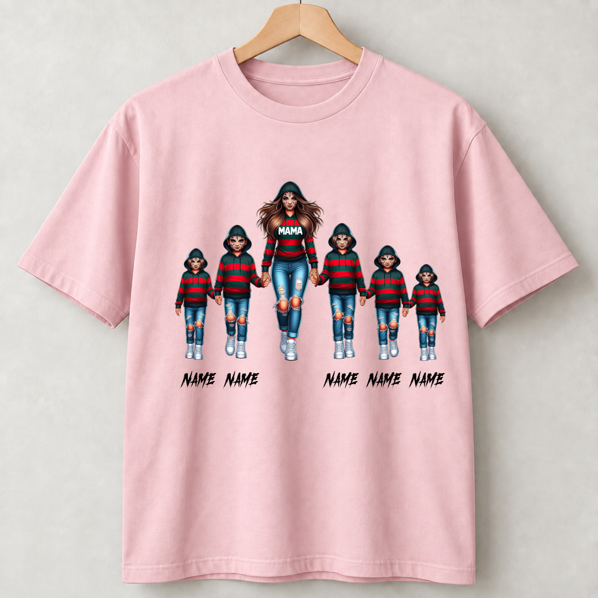 Custom Horror Freddy Krueger Inspired Mom & Kids Matching Hoodie
