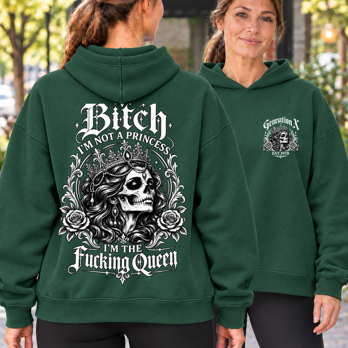 Bitch I'M NOT A PRINCESS I'M THE Fucking Queen EST V-neck T-Shirt,Sweatshirt