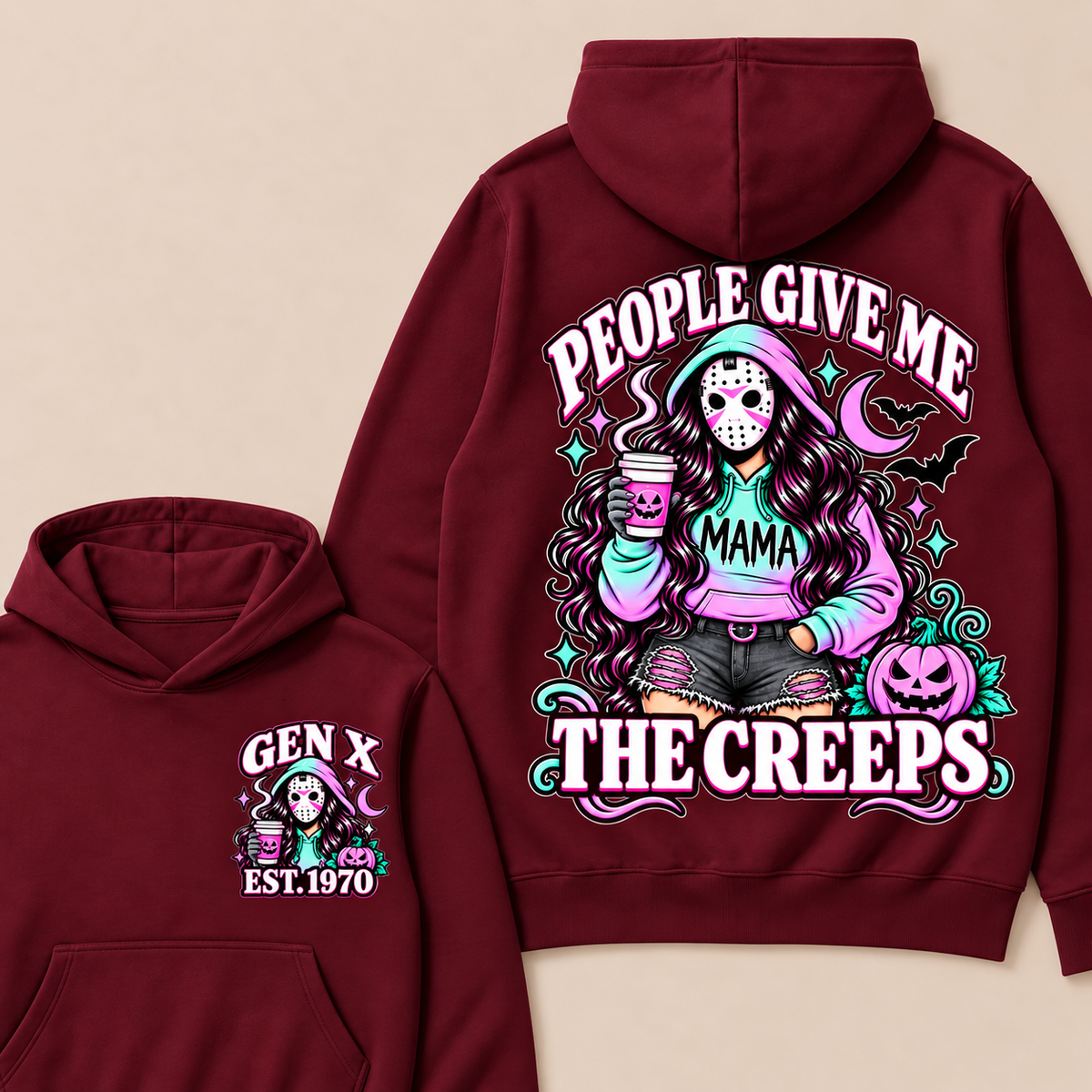 People Give Me the Creeps Halloween Gen X Custom Birth Year Sweatshirts