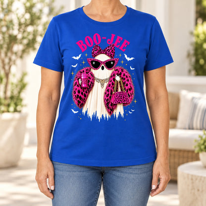 Funny Boujee Halloween Pink Leopard T-Shirt
