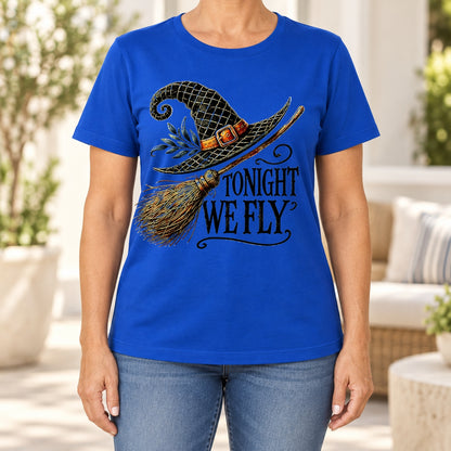 Tonight We Fly Witch Hat Graphic T-Shirt