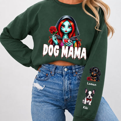 Horror MAMA Sweatshirt with Kid's Names on the Sleeve
