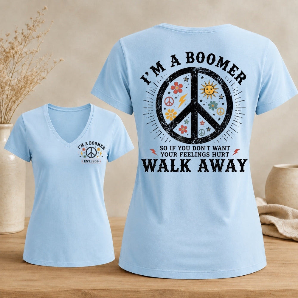 Personalized I’m A Boomer Walk Away V-neck