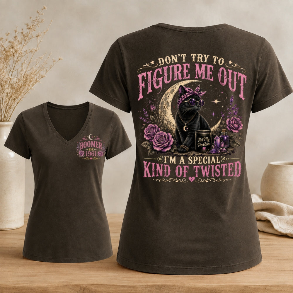 Boomer Don’t Try To Figure Me Out Cat V-neck