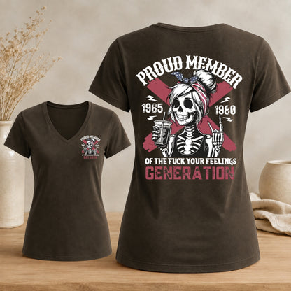 Proud Member of The Fuck Your Feelings  Customize Year Woman's V-neck