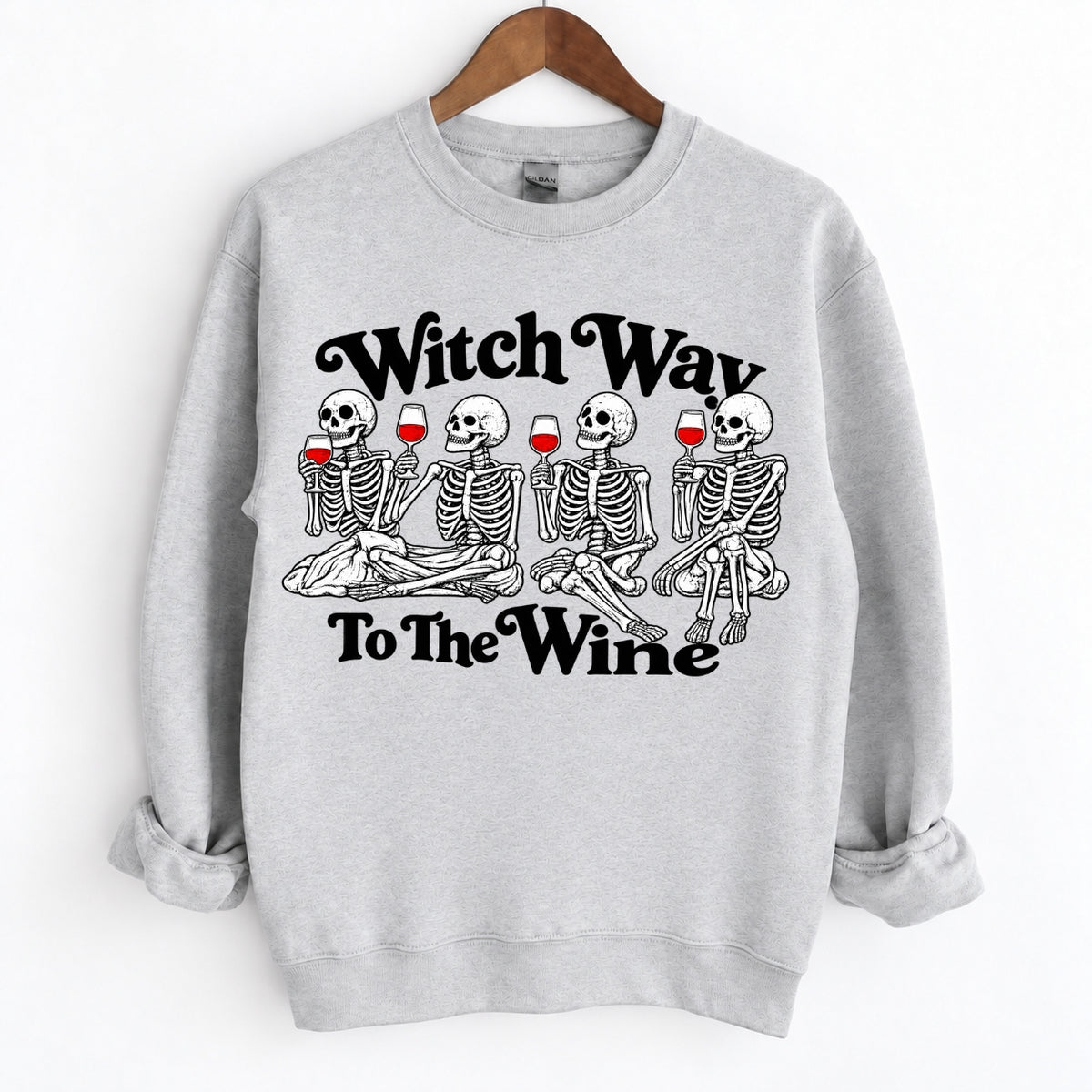 Witch Way To The Wine Skeleton Halloween Shirts