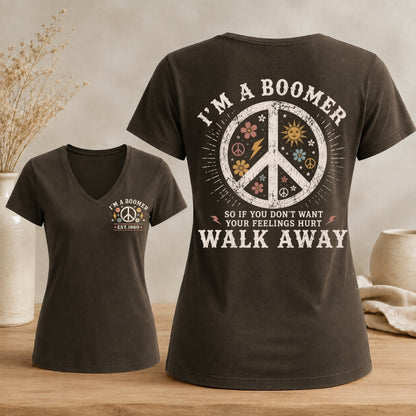 Personalized I’m A Boomer Walk Away V-neck