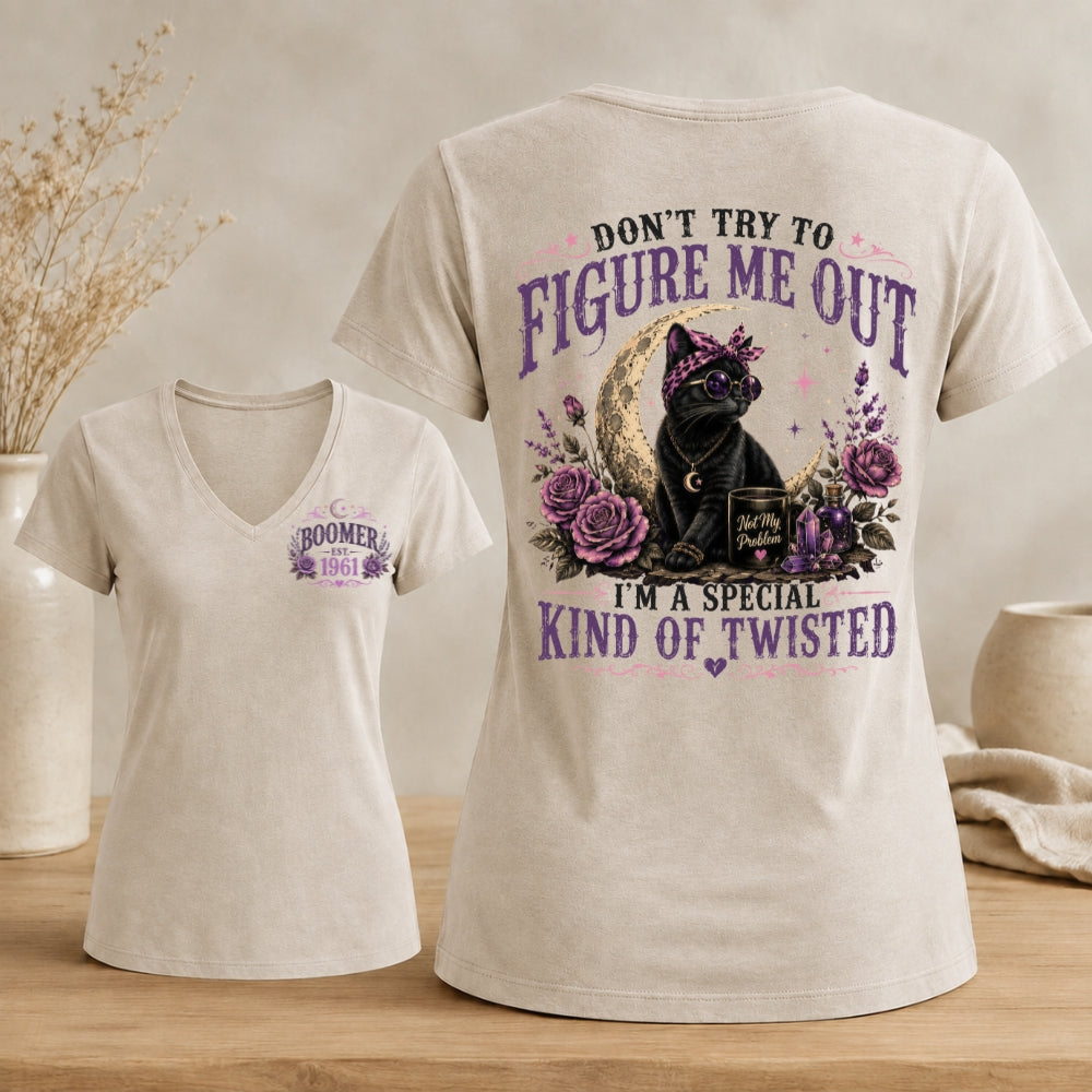 Boomer Don’t Try To Figure Me Out Cat V-neck
