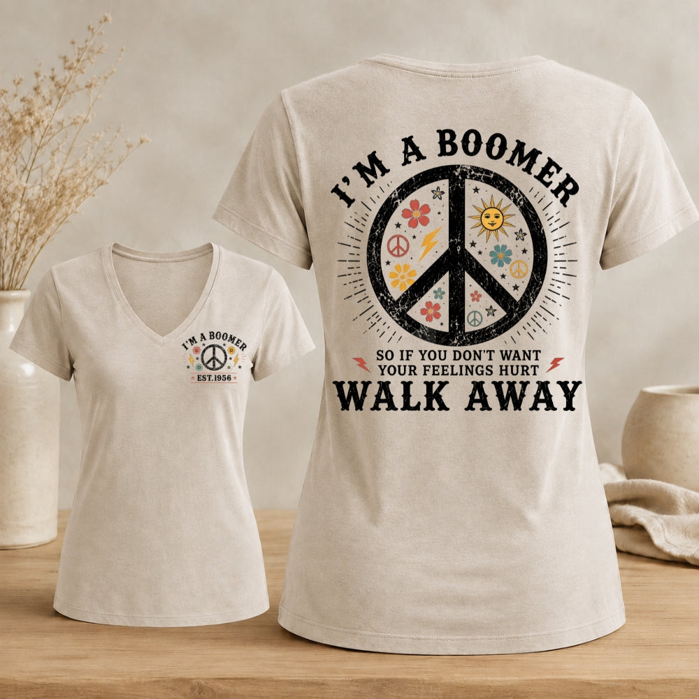 Personalized I’m A Boomer Walk Away V-neck