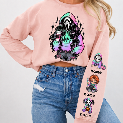 Custom Ghostface Mama Sweatshirt with Kids Name