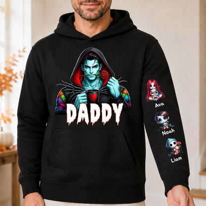 Horror MAMA Sweatshirt with Kid's Names on the Sleeve