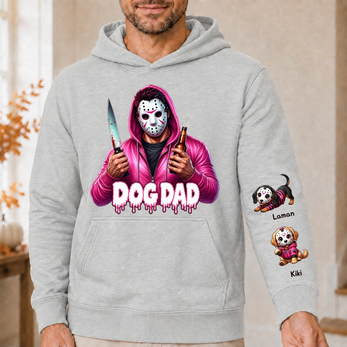 Horror MAMA with Kid's Names on the Sleeves Unisex Sweatshirt