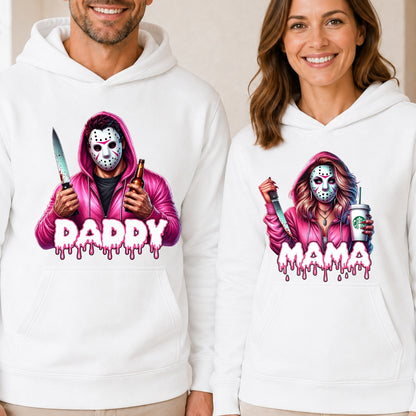 Horror MAMA with Kid's Names on the Sleeves Unisex Sweatshirt