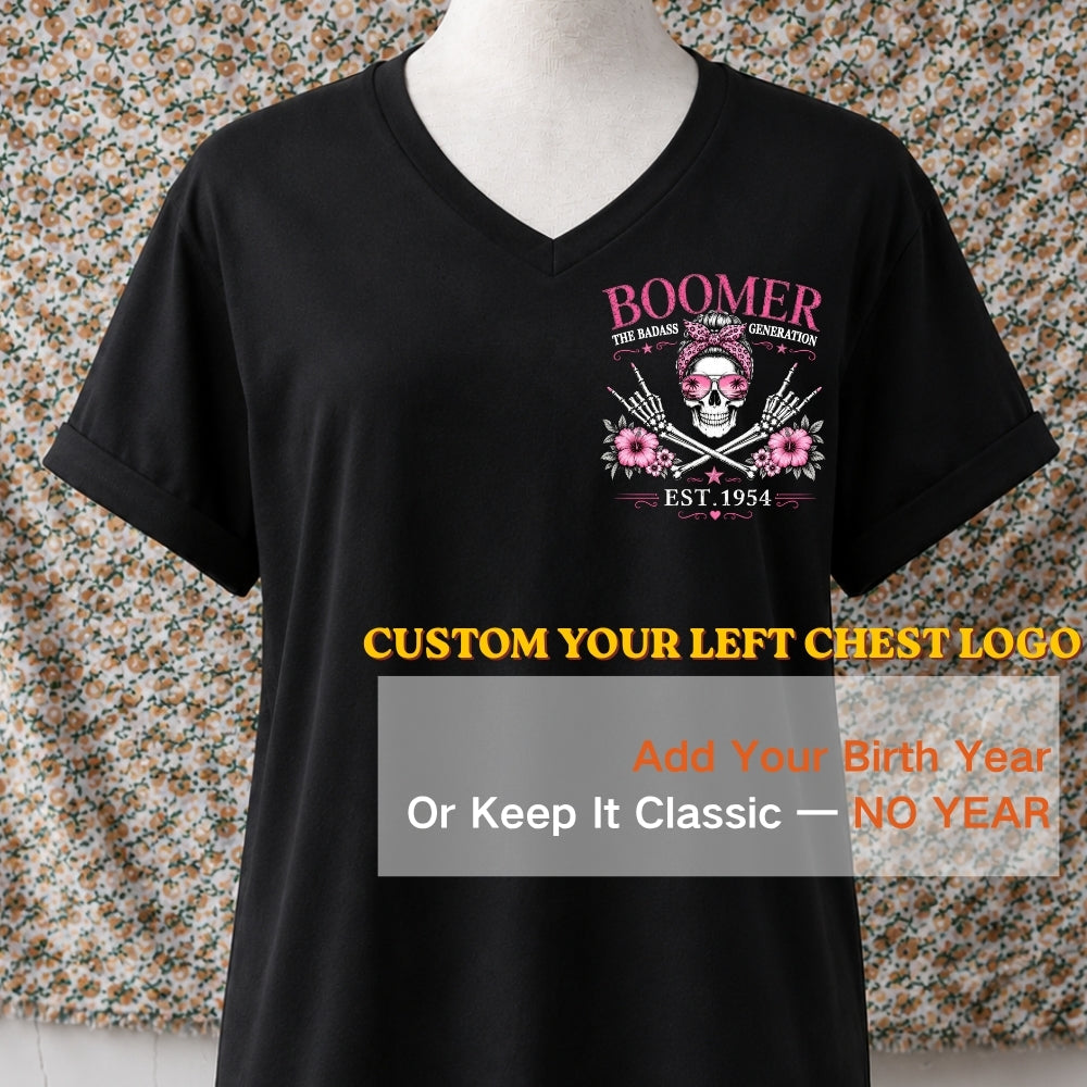 Personalized Boomer Badass Generation V-neck
