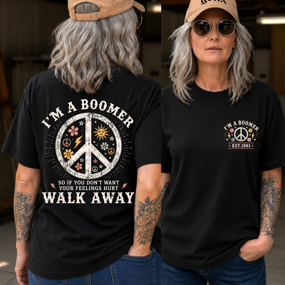 I Am A Boomer Peace Sign Woman's  EST Shirts