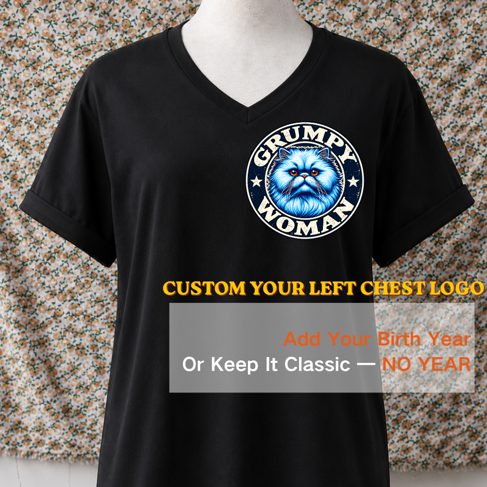 I Am A Grumpy Woman Fluffy Cat Woman's V-neck