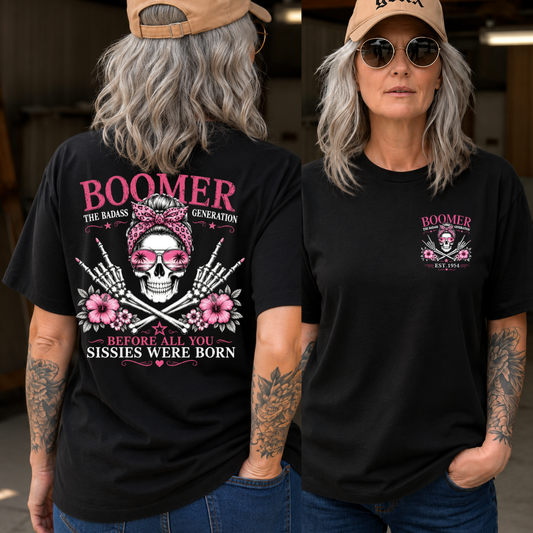 Personalized Boomer The Badass Generation Skull EST Shirts