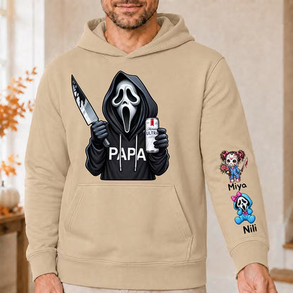 Custom Halloween DAD Sweatshirt with Names on the Sleeve