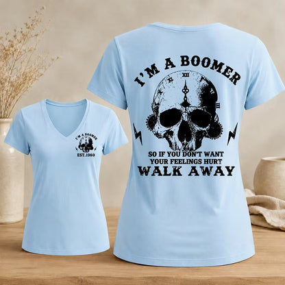 Personalized I’m A Boomer Walk Away V-neck