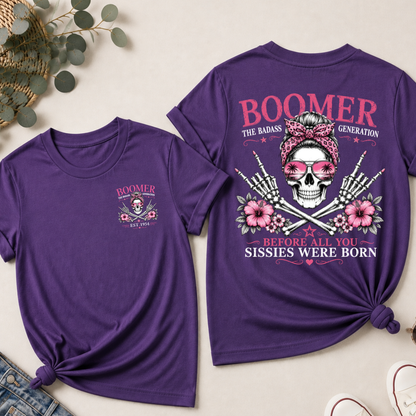 Personalized Boomer The Badass Generation Skull EST Shirts