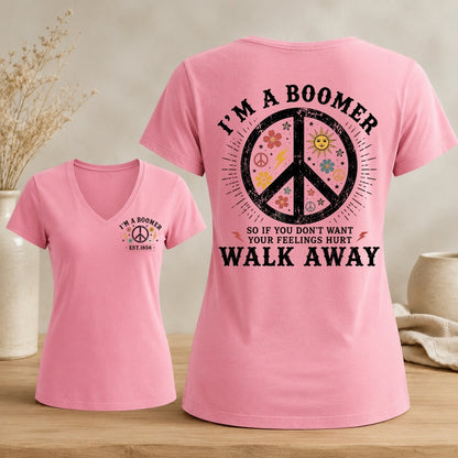 Personalized I’m A Boomer Walk Away V-neck