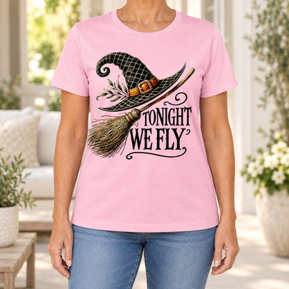 Tonight We Fly Witch Hat Graphic T-Shirt