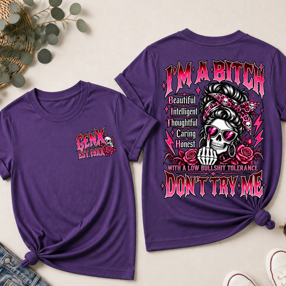 I'm A Bitch Don't Try Me EST V-neck T-Shirt,Sweatshirt