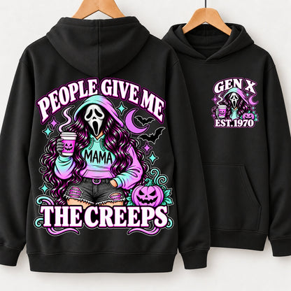 Gen X People Give Me the Creeps Halloween Ghostface Mama Custom Birth Year Sweatshirts