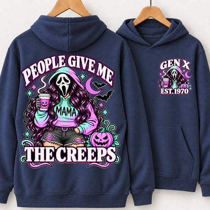 Gen X People Give Me the Creeps Halloween Ghostface Mama Custom Birth Year Sweatshirts