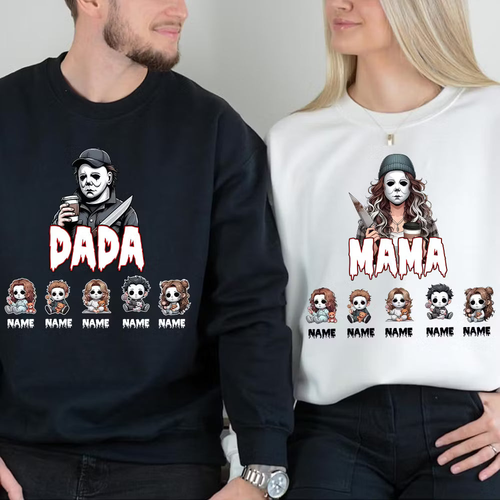 Custom Halloween Horror Mama Dada Sweatshirt ,T-shirt