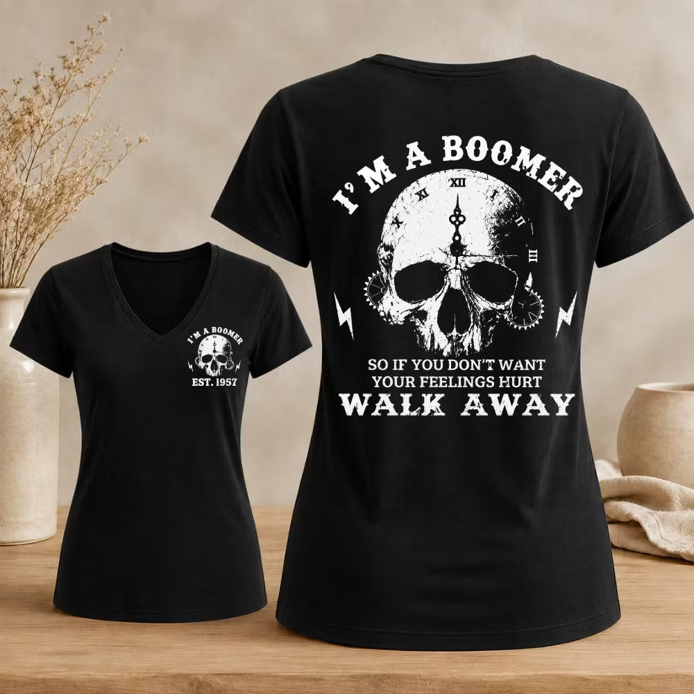 Personalized I’m A Boomer Walk Away V-neck
