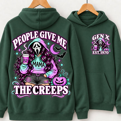 Gen X People Give Me the Creeps Halloween Ghostface Mama Custom Birth Year Sweatshirts
