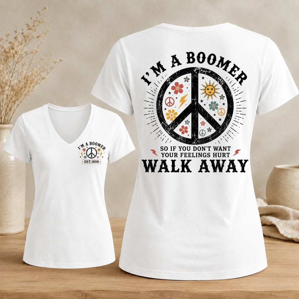 Personalized I’m A Boomer Walk Away V-neck