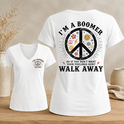 Personalized I’m A Boomer Walk Away V-neck