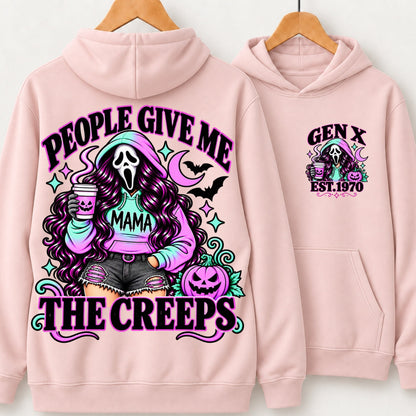 Gen X People Give Me the Creeps Halloween Ghostface Mama Custom Birth Year Sweatshirts