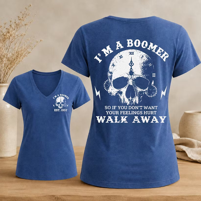 Personalized I’m A Boomer Walk Away V-neck