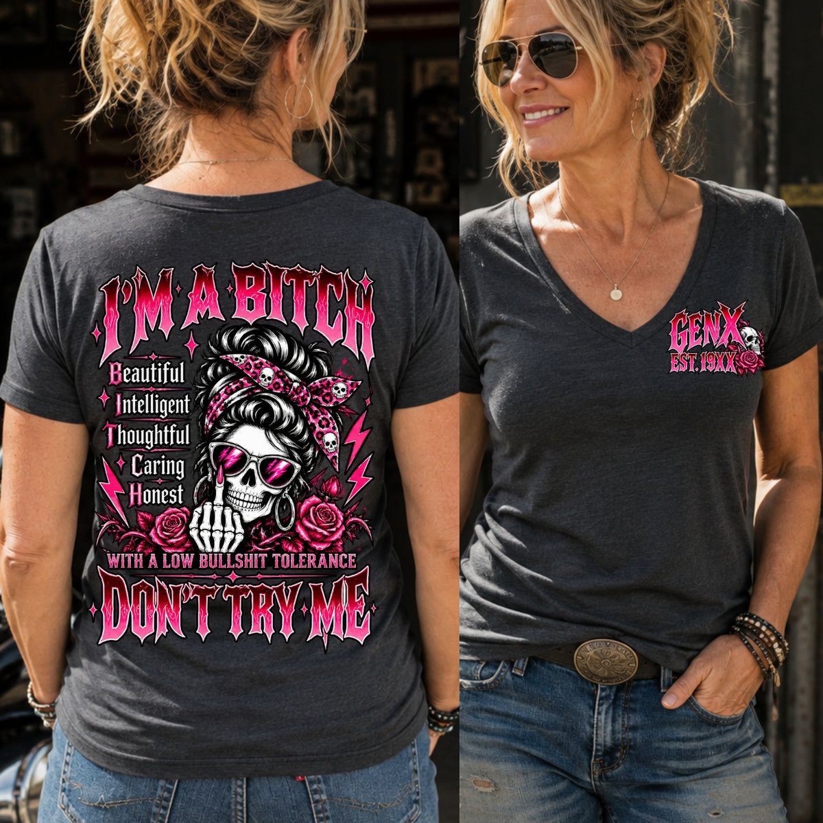 I'm A Bitch Don't Try Me EST V-neck T-Shirt,Sweatshirt