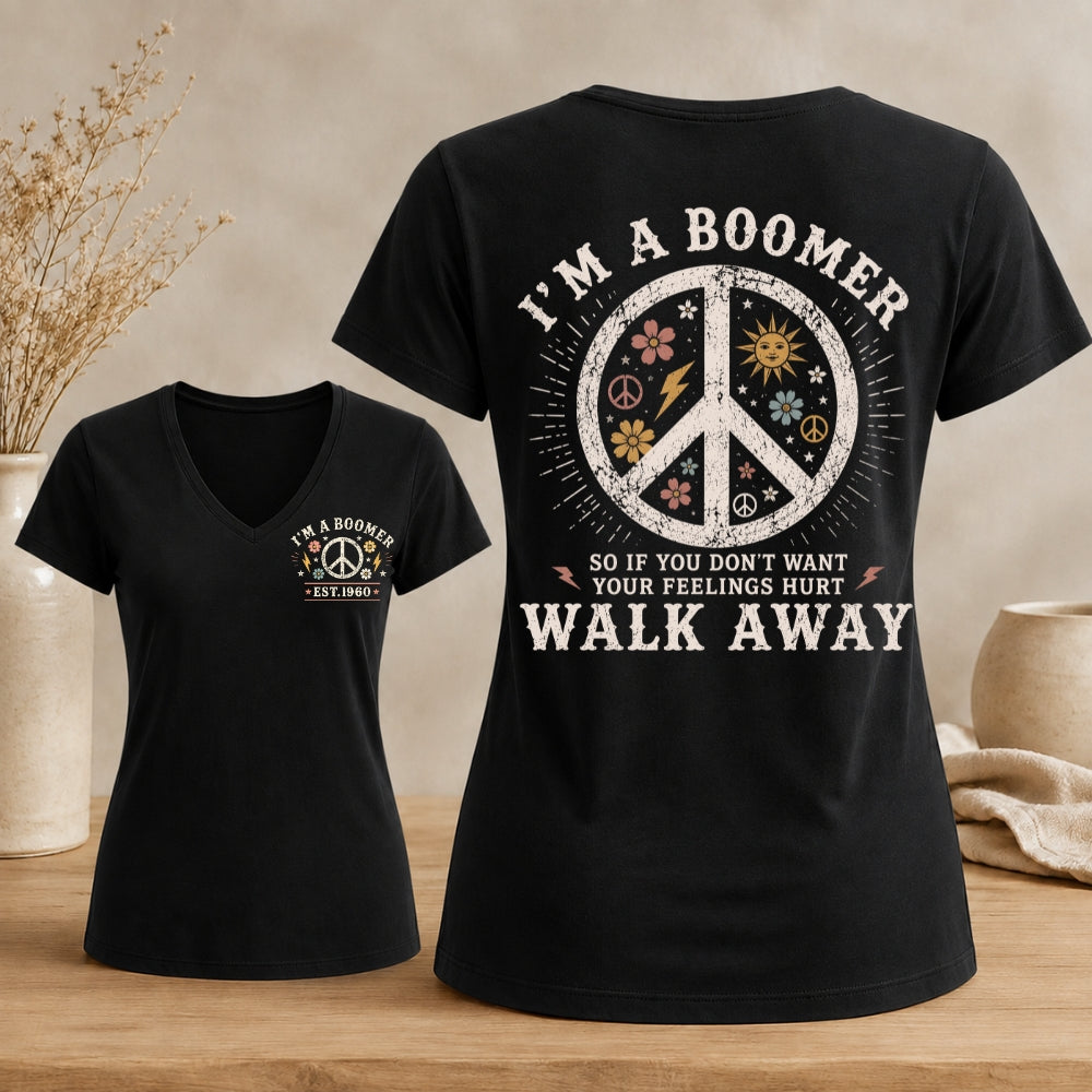 Personalized I’m A Boomer Walk Away V-neck
