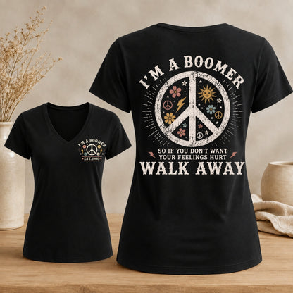 Personalized I’m A Boomer Walk Away V-neck