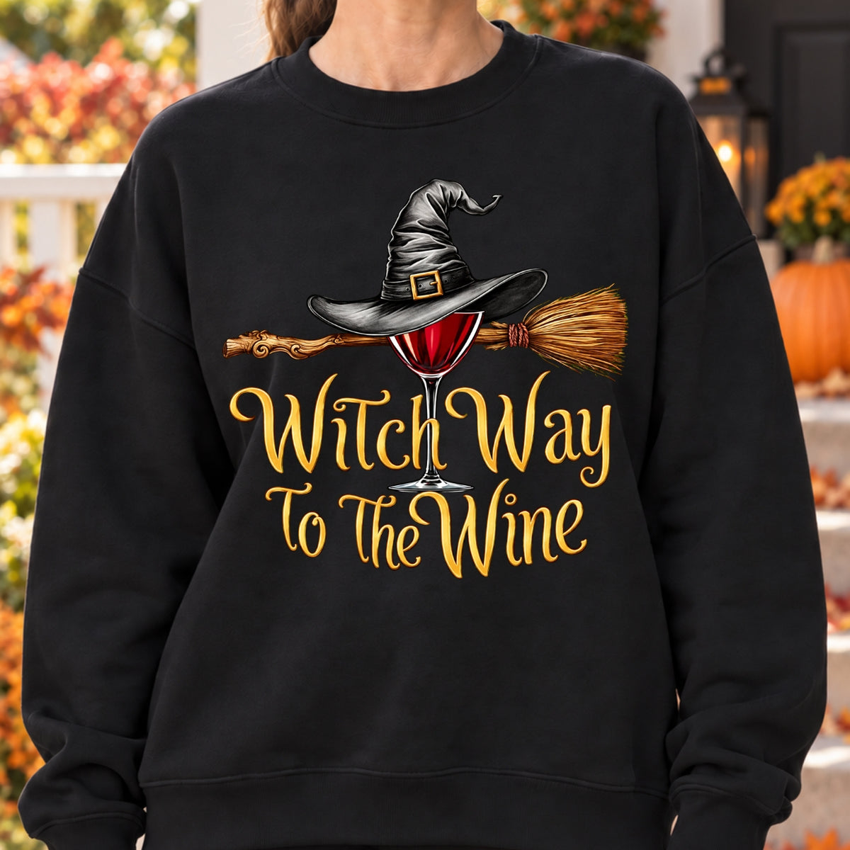 Funny Halloween Wine Lover Witch Way To The Wine Shirts