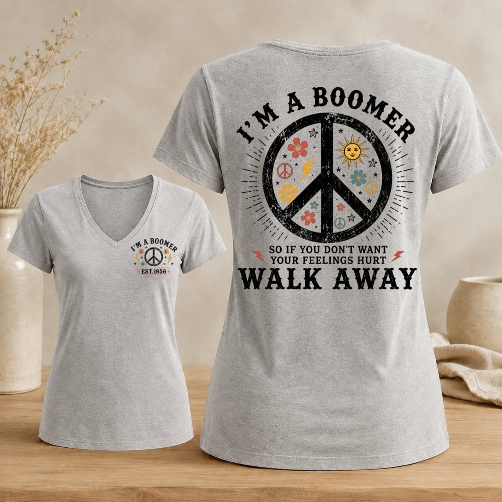 Personalized I’m A Boomer Walk Away V-neck