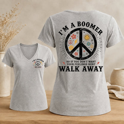 Personalized I’m A Boomer Walk Away V-neck
