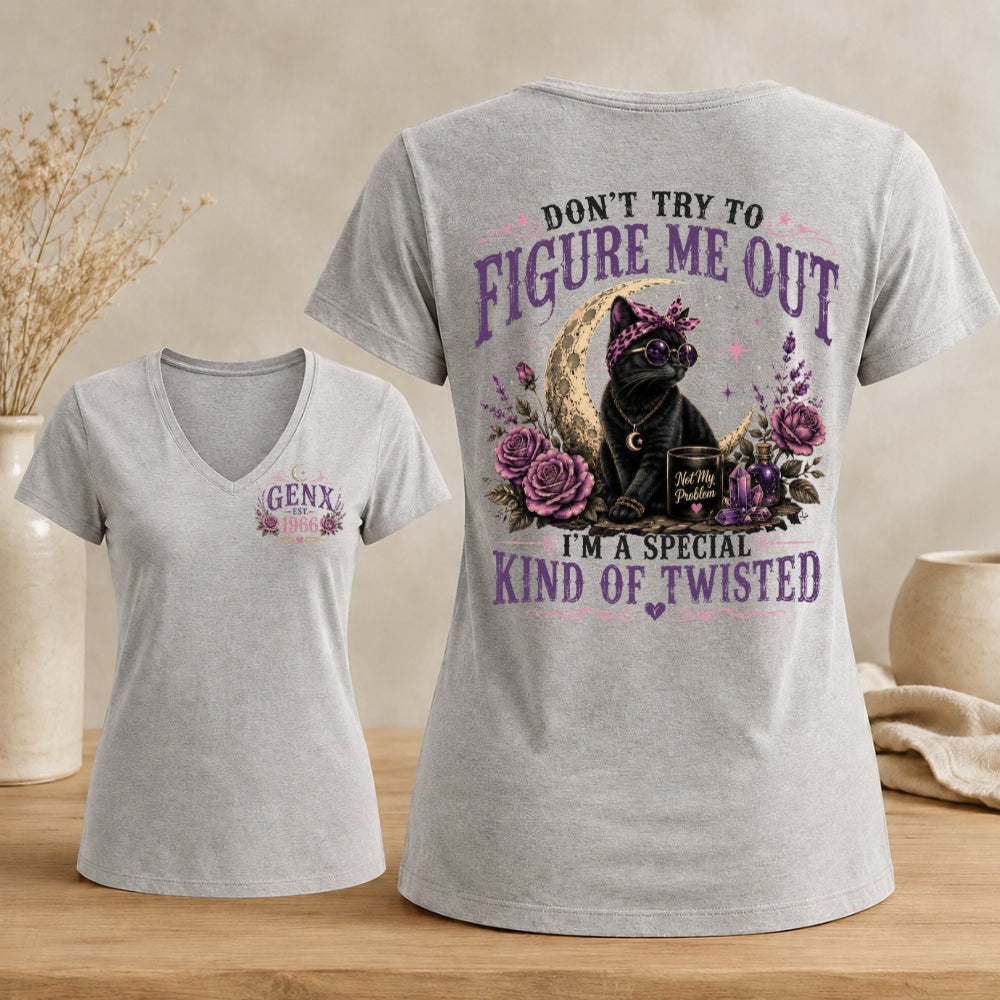 Personalized Gen X Don’t Try to Figure Me Out V-neck