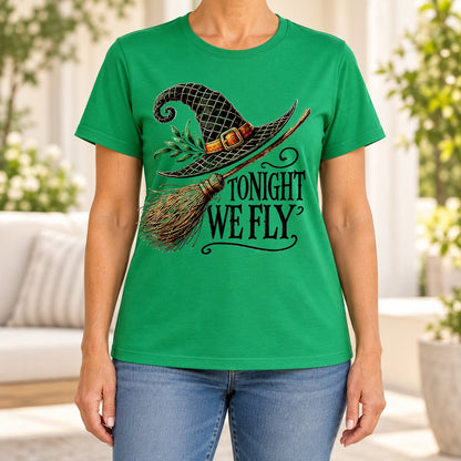 Tonight We Fly Witch Hat Graphic T-Shirt