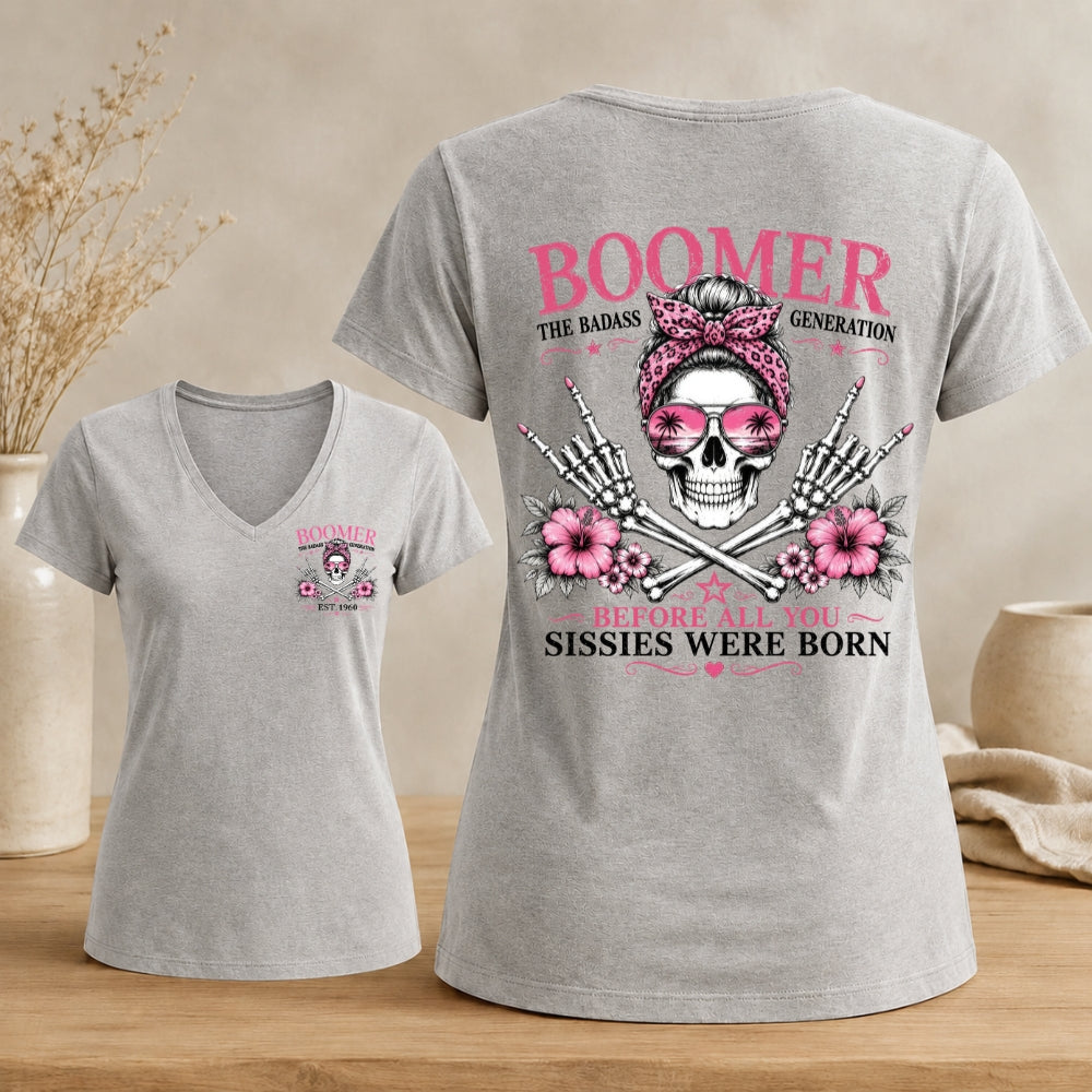 Personalized Boomer Badass Generation V-neck