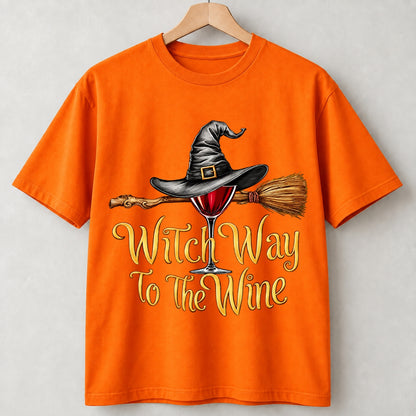 Funny Halloween Wine Lover Witch Way To The Wine Shirts