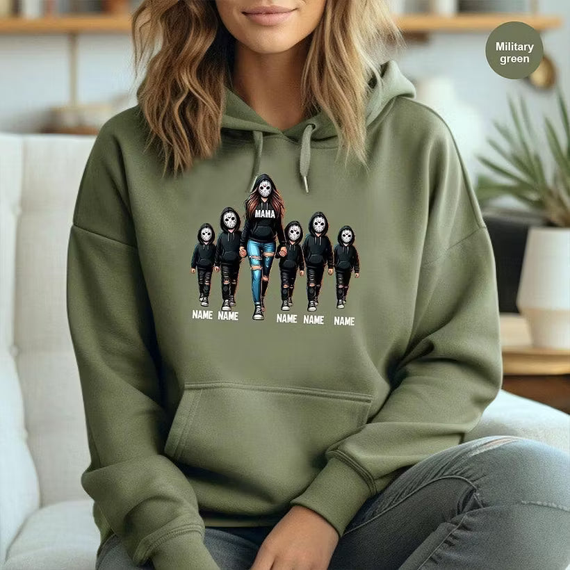 Halloween Custom Family Sweatshirt Mama With Kids Sweatshirt