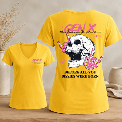 Personalized Gen X Badass Generation V-neck