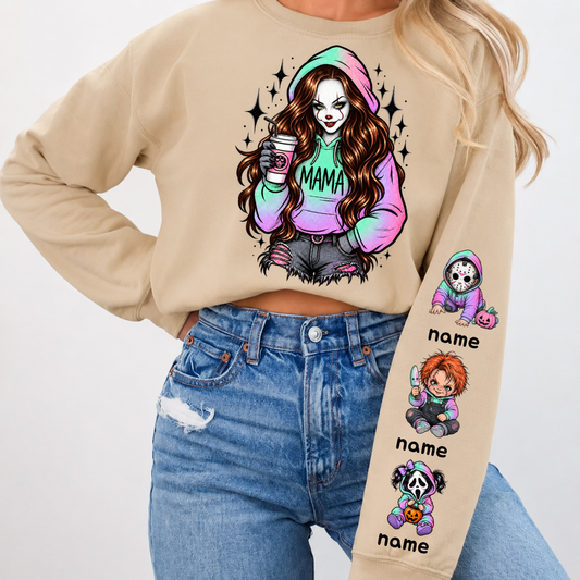 Custom PennyWise Mama Sweatshirt with Kids Name