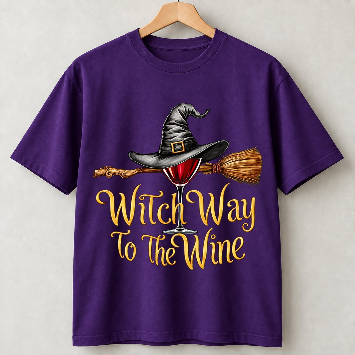 Funny Halloween Wine Lover Witch Way To The Wine Shirts
